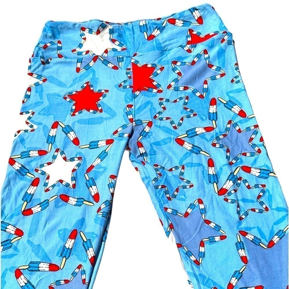 Lularoe one size bomb pop popsicle star leggings.Great summer Americana NWOT
